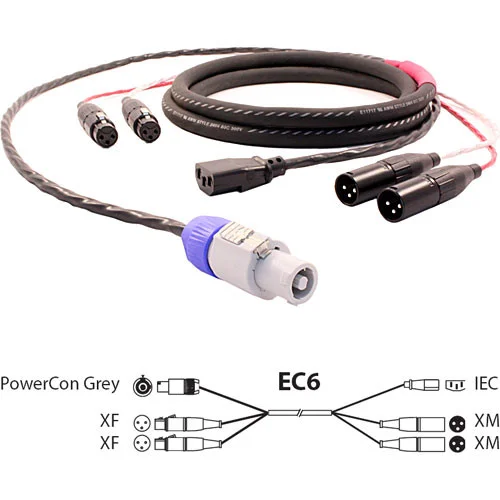 Pro Co Sound EC6 Siamese Twin AC and Audio Combination Cable (50 Feet)