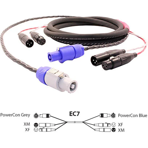 Pro Co Sound EC7 Siamese Twin 50-Foot AC and Audio Combination Cable