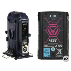 IDX VL-2X Charger and CUE-J98 2-Battery Kit (95Wh) by System Technology