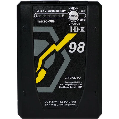 IDX Imicro-98P 97Wh Mini V-Mount Battery Kit with UC-PD1 Pocket Fast Charger and Power Supply - Image 2