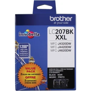 Brother LC2072PKS Innobella XXL High-Capacity Black Ink Cartridges, 2-Pack