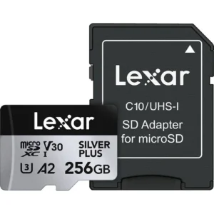 Lexar Professional SILVER PLUS 256GB UHS-I microSDXC Memory Card with SD Adapter (5-Pack)