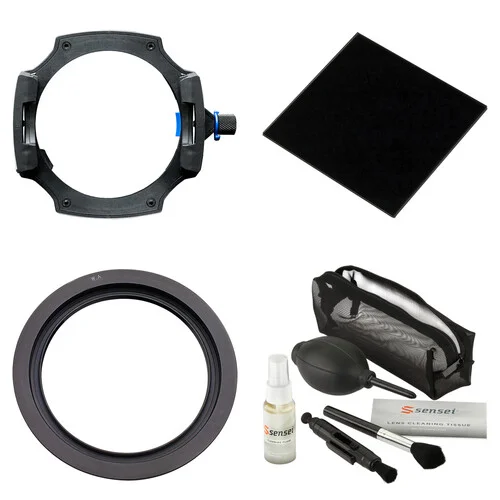 LEE Filters 100mm Filter System Set with 77mm Wide-Angle Adapter, 100x100mm Big Stopper 3.0 ND Filter, and Cleaning Kit for Lenses