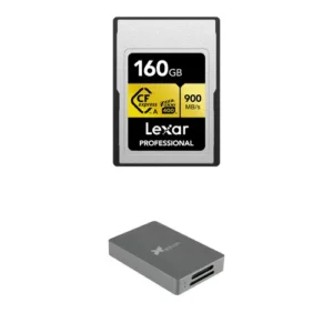 Lexar Professional 160GB CFexpress Type A Gold Series Card with SD and CFexpress Type A Reader