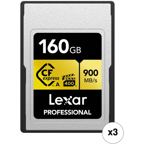 Lexar Gold Series Professional 160GB CFexpress Type A Card 3-Pack