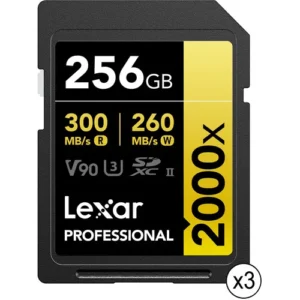 Lexar Professional 256GB UHS-II SDXC 2000x Speed Memory Card 3-Pack