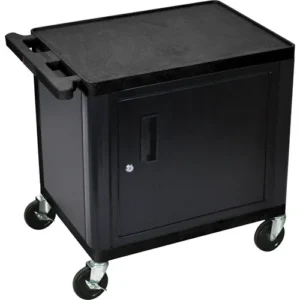 Luxor 26-Inch Lighted Poker Table with Electric Controls and Cabinet in Black and Gray