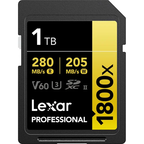 Lexar Professional 1800x Gold Series 1TB UHS-II SDXC Memory Card