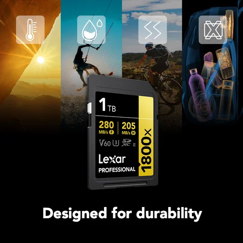 Lexar Professional 1800x Gold Series 1TB UHS-II SDXC Memory Card - Image 4