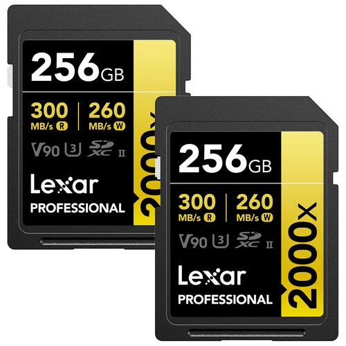 Lexar Professional 2000x UHS-II SDXC Card 256GB (2-Pack)