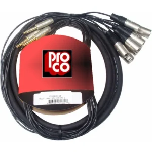 Pro Co Sound MT8BQXM-10 8-Channel TRS to XLR Male Analog Audio Cable (10 Feet)