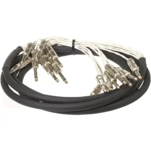 8x 1/4 TS Phone Male to 8x 1/4 TS Phone Male Analog Harness Cable  Pro Co Sound MT8QQ-10 (10 Feet)