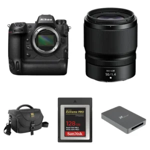 Nikon Z9 Mirrorless Camera with 50mm f/1.4 Lens and Essential Accessory Kit