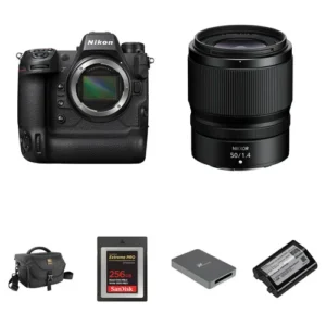 Nikon Z9 Mirrorless Camera with 50mm f/1.4 Lens and Essential Accessories Kit