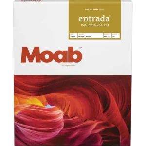 Moab Entrada Rag Natural 190 Paper - 25 Sheets, 8.5 x 11 Inches