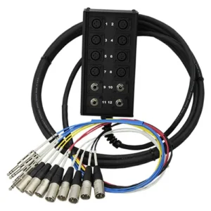 Pro Co Sound RoadMaster 12-Channel Stagebox to Fanout Cable - 100ft with 8x Send & 4x 1/4 TRS Stereo Male Return