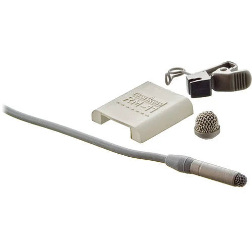 Sanken COS-11D Omnidirectional Lavalier Mic Featuring Lower Sensitivity, 5.9-Foot Cable, and Open-Ended Pigtail Connectors (Includes Accessories, Gray)
