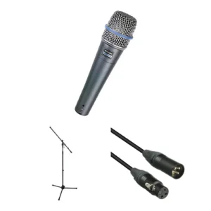 Shure Beta 57A Dynamic Supercardioid Mic with Stand & Cable Bundle