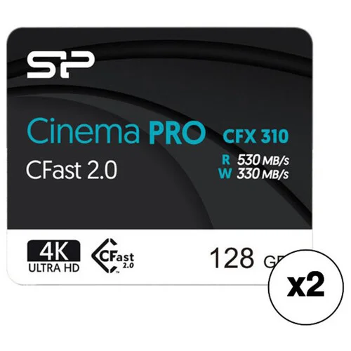 Silicon Power 128GB Cinema PRO CFX 310 cFAST 2.0 Memory Card 2-Pack