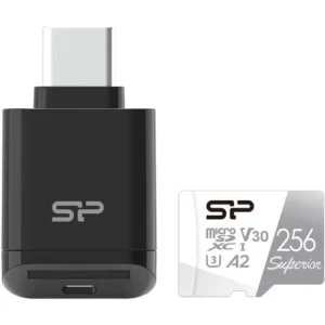 Silicon Power 256GB UHS-I microSDXC Card with Adapter and Reader