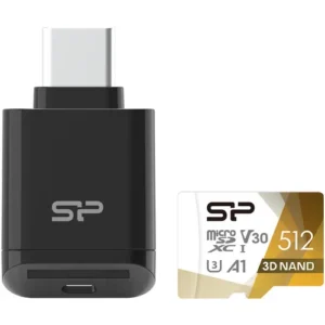 Silicon Power 512GB UHS-I microSDXC Superior Pro Memory Card with Reader