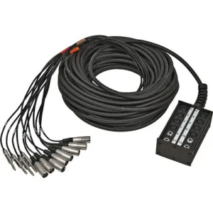 Pro Co Sound StageMaster 8-Channel Snake Cable with Fanout 25ft, 8 x Send, No Return