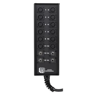 StageMaster Pro Co Sound 16-Channel Stage Box with Fanout 12 Sends & 4 TRS Returns (100 ft)