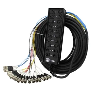 Pro Co Sound StageMaster Snake 20-Channel Audio Stage Box with Fanout (16 Send & 4 XLR Male Return Cables) 50 Feet