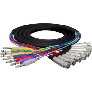 Hosa STX803F 8-Channel XLR to 1/4 Phone Audio Snake Cable - 3 Meters (9.9 Feet)