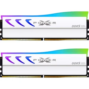 Silicon Power 64GB Storm DDR5 6000MHz UDIMM RAM Kit with Heatsink (2x32GB, White)