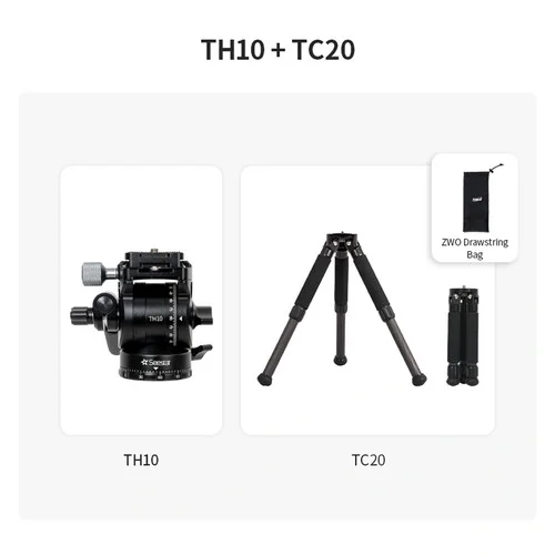ZWO Seestar TH10 Fluid Head Tripod with Carbon Fiber TC20 Kit - Image 2