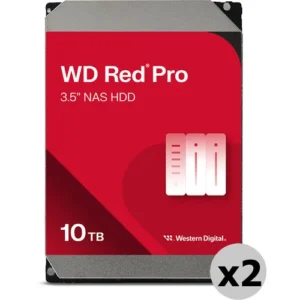 WD Red Pro 10TB 7200 RPM SATA III 3.5-Inch Internal NAS Hard Drive (2-Pack)