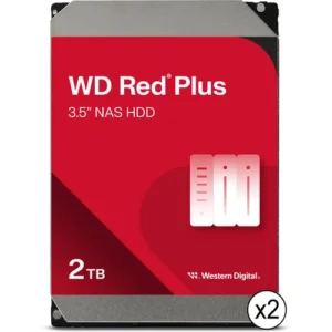WD 2TB Red Plus 3.5 Internal NAS Hard Drive (2-Pack) - 5400 RPM, SATA III
