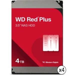 WD 4TB Red Plus 3.5 Internal NAS Hard Drive (4-Pack) - 5400 RPM SATA III
