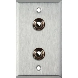 Custom Shop Single-Gang Wall Plate, Dual 1/4 Jacks, Black Anodized Aluminum