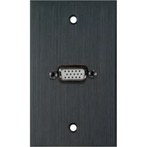 My Custom Shop WPBA-1138 1-Gang Black Anodized Wall Plate with HD15-F VGA Feed-Through