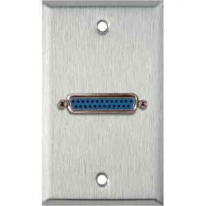 Custom 25-Pin D-Sub Wall Plate in Black Anodized Aluminum for My Shop