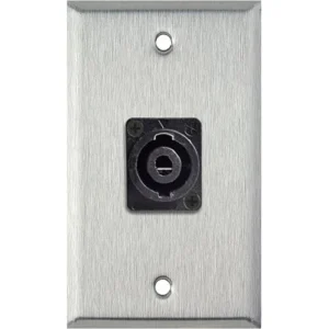 Clear Anodized 4-Pole Male speakON Wall Plate for Custom Shop