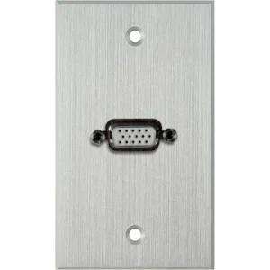 My Custom Shop WPCA-1138 Clear Anodized 1-Gang Wall Plate with HD15-F VGA Feed-Through