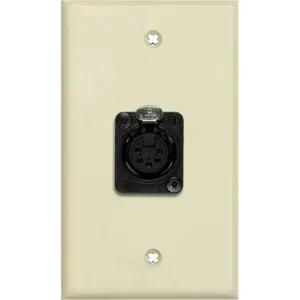 Ivory Lexan DMX Wall Plate with 5-Pin XLR Female Connector for Custom Shop