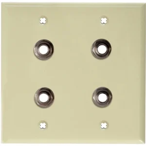Custom Shop Four Stereo 1/4 2-Gang Wall Plate in Ivory Lexan