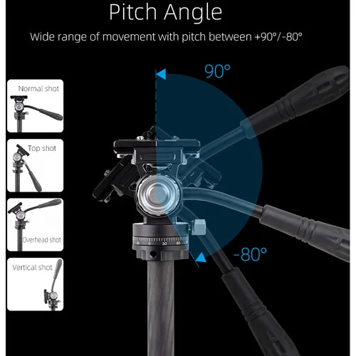 XILETU X224CLS1 Carbon Fiber Outdoor Tripod - Image 4