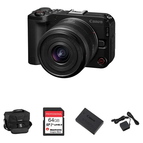 Canon EOS R50 Mirrorless V Series Camera with 14-30mm f/4-6.3 Lens & Essentials+ Bundle